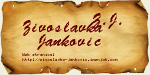 Živoslavka Janković vizit kartica